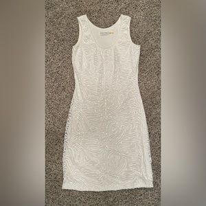 Calvin Klein White Sequin Cocktail dress, size 2